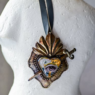 Large Sword Collage Eye Necklace