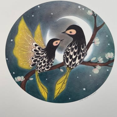 &quot;Regent Honeyeater Birds - love song&quot; Art Print