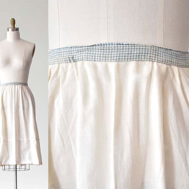 Antique Linen Skirt / Antique Under Skirt / Antique Farm Skirt / Broken In Antique Petticoat Skirt / Antique Skirt with Ticking 