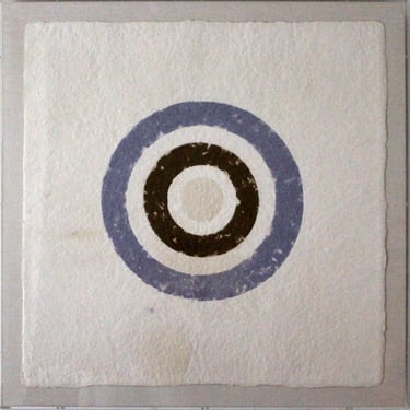 Kenneth Noland Target 1979 Signed Unique Handmade Paper with Colored Pulp Framed 