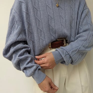 Vintage Sky Cable Knit Cashmere Sweater