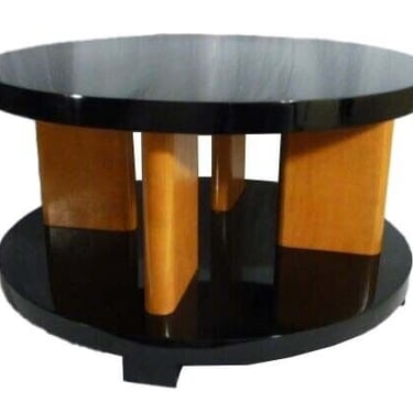 Art Deco Brown Saltman Lacquer Coffee Side End Table 