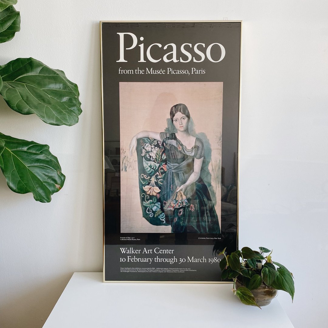 Picasso Vintage French Art Exhibition Poster from The Walker 1980 Picasso Vintage French Art Exhibition Poster from The Walker 1980