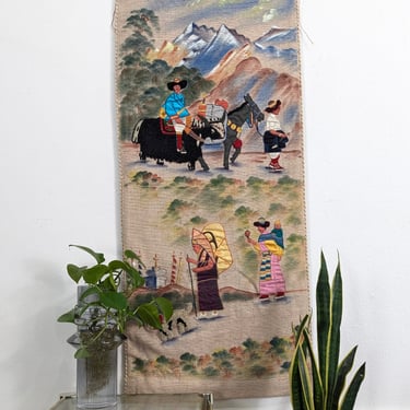 Gorgeous Hand Painted Tibetan Tapestry Wall Art
