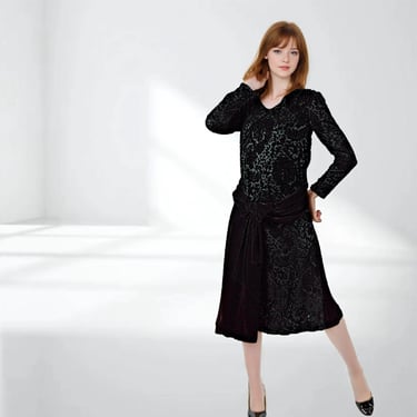20s black dress 1920s Beaded Mable Flapper Dress