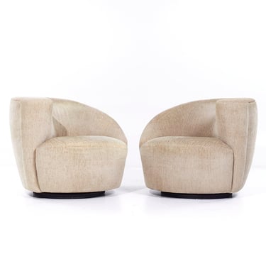 Vladimir Kagan Style Weiman Nautilus Mid Century Chairs - Pair - mcm 