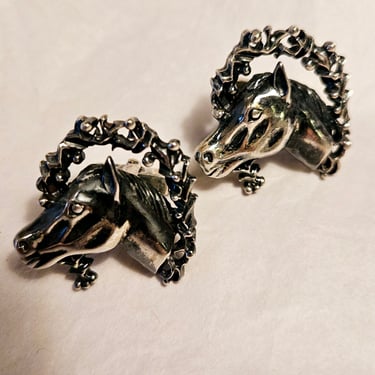 Vintage Anson Sterling Horse Cuff Links Cufflinks Equestrian gift Gift for him Fathers day gift 