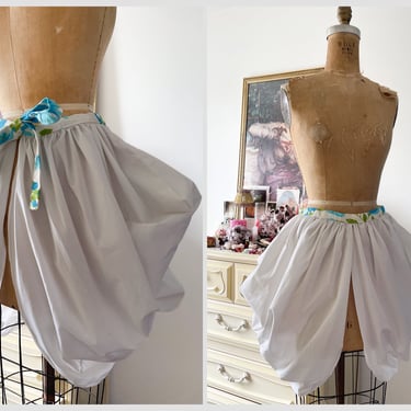 Adorable vintage ‘60s pannier bathing suit coverup | summer tie back overskirt or hostess apron, vintage costume, XS S M 