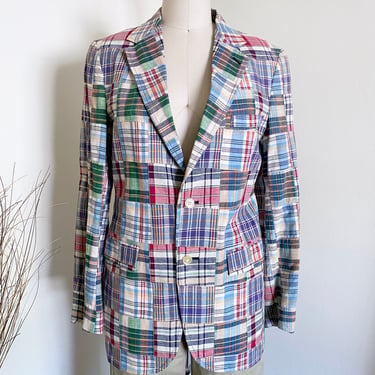 Vintage 70's Madras Cotton Blazer 