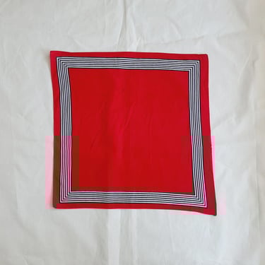 1950s Striped Border Cotton Bandana 