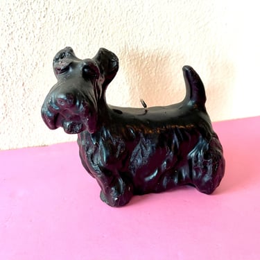 Vintage Scottish Terrier or Scottie Dog Figural Sculpted Candle 