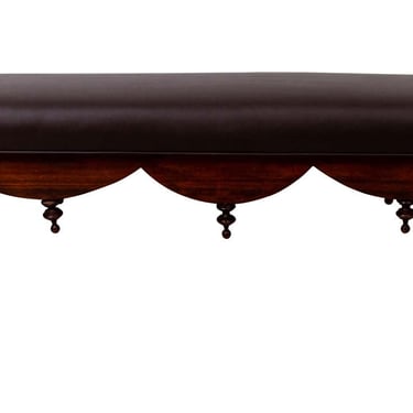 English Mahogany Bench with Scalloped Apron