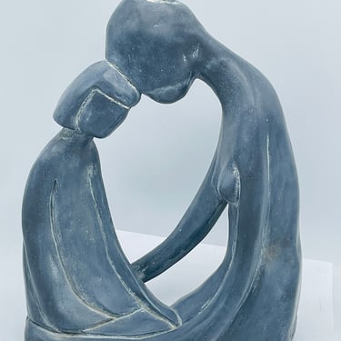 Austin Mother Daughter Sculpture Titled "Girl Talk" by Klara Sever Signed 1971 
