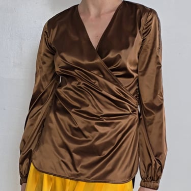 Maxmara Milk Chocolate Satin Wrap (M)