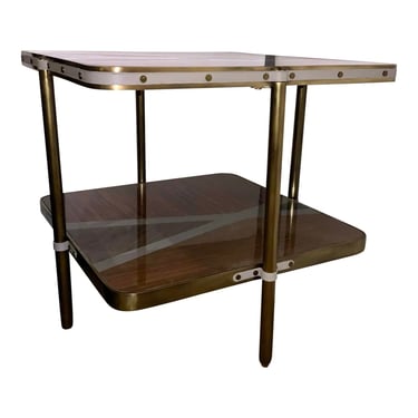 Theodore Alexander Modern Wood and Lacquer Inlay End Table