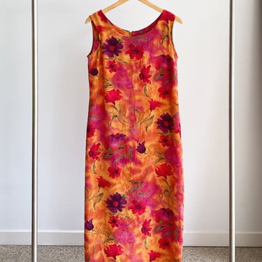 Floral Crinkle Maxi Dress