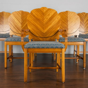 Vintage Art Deco Satinwood Dining Chairs - Set of 6 