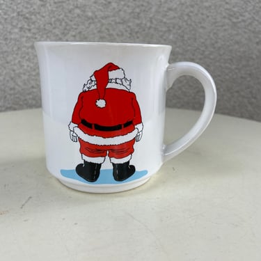 Vintage coffee mug kitsch Santa’s Back humor Recycled Paper Products holds 10 oz 