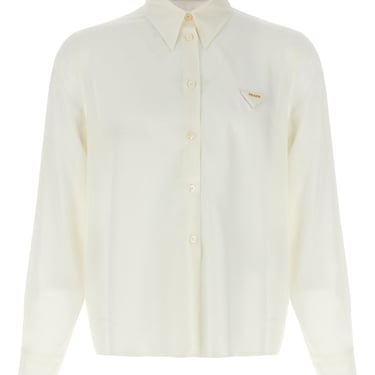 Prada Women Silk Logo Shirt