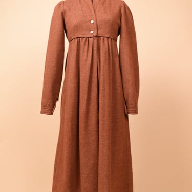 Brown Wool Babydoll Dress By Gil Aimbez Genre for Saks Fifth Avenue Young Dimensions, XS