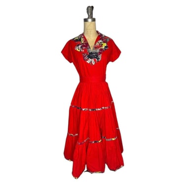 1950s red skirt set 