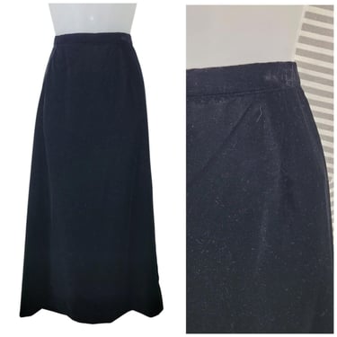 Talbots Black Velvet Long A-Line Skirt Size 16 Romantic Elegant Midi Long Event 