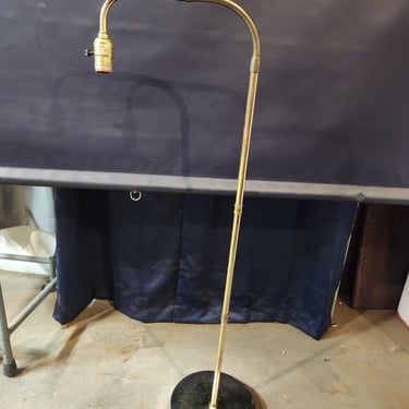 Vintage Adjustable Brass Floor Lamp 10" x 52"