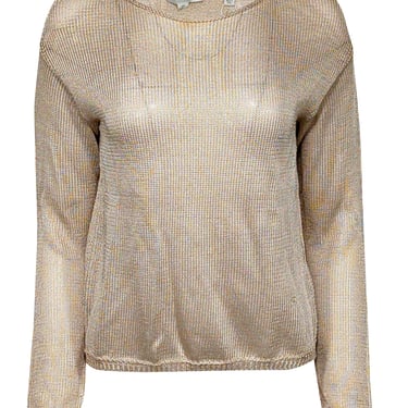 Vince - Gold Woven Knit Sweater Sz S