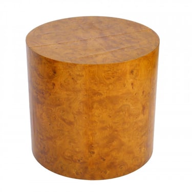 1960s Burl Wood Drum Table / Pedestal