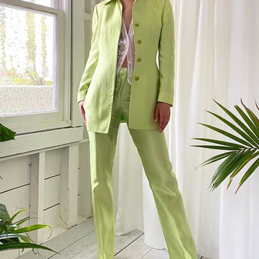 90s Versace Raw Silk Pant Suit