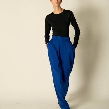 Céline Cobalt Silk Trousers