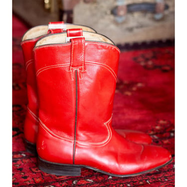 ON HOLD Vintage Red Cowgirl Boots - Cowtown - Made in Mexico - 1980s 