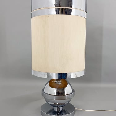 Large Mid-century Italian Chrome Table Lamp, 1970s 