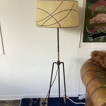 Midcentury Black/Brass Floor Lamp