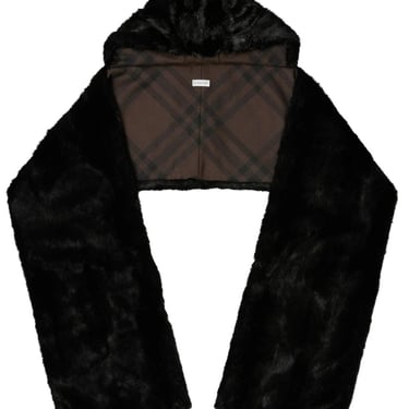 Burberry Women Eco Fur Hooded Scarf