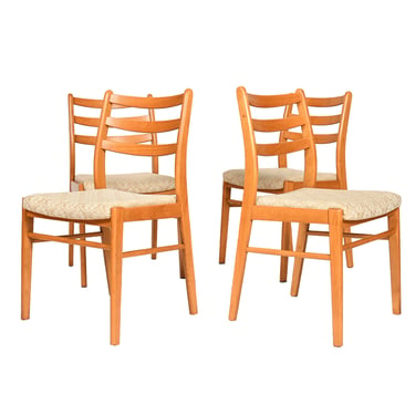 Set of 4 Swedish Beech Dining Chairs