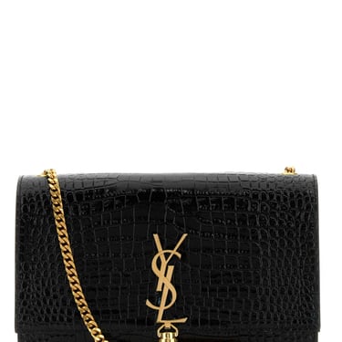 Saint Laurent Women Black Leather Medium Kate Crossbody Bag