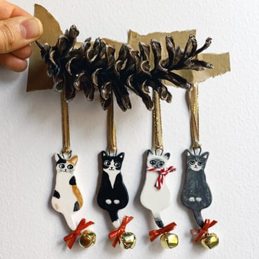 Cat Ornament - Calico, Tuxedo, Siamese and Gray 