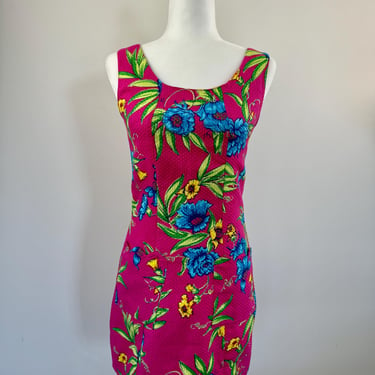 1990s Lilly Pulitzer Pink Floral Shift Dress 