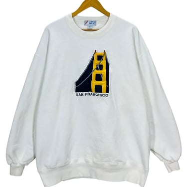 Vintage 90s San Francisco Golden Gate Bridge Embroidered Crewneck Sweatshirt XXL