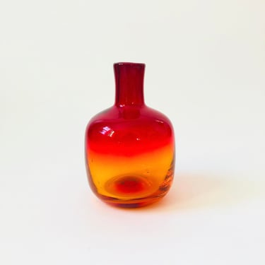 MCM Blenko Tangerine Bottle Vase 