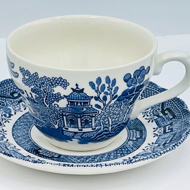 Royal Wessex Willow Blue Cup & Saucer Unused 