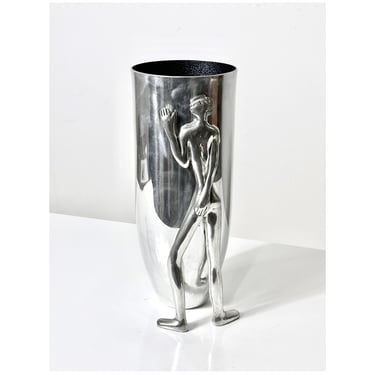 Vintage Sculptural Aluminum Carol Boyes Figural Man Vase 20th Century 