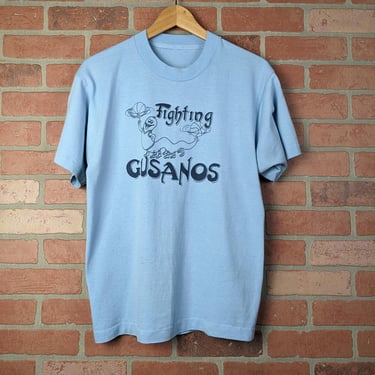 Vintage 90s Fighting Gusanos Basketball ORIGINAL Sports Tee - Large 