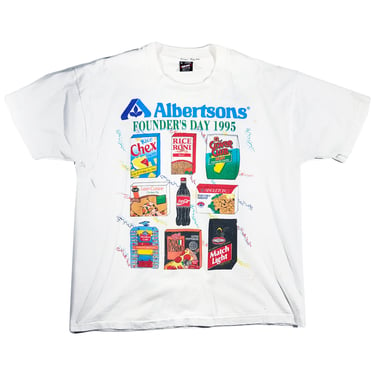 Vintage 1995 Albertsons T-Shirt Made In USA Rare Snack Soda Founders Day