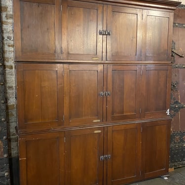 3 Tier Antique Folding Door Storage Unit