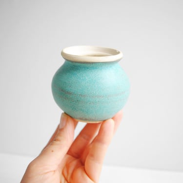Vintage Small Turquoise Pottery Vase 