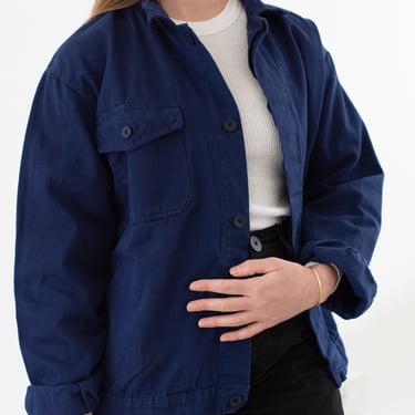 Vintage Navy Blue Work Jacket | Unisex Single Pocket Made in Italy Coat | M | IT321 