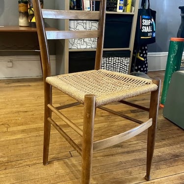 Vintage Gio Ponti ‘style’ Side Chair w/corded Seat
