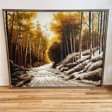 XL Forest in Early Winter Signed Painting